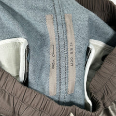 Rick Owens Silver Wide Leg Cargo Bela Pants Size 46