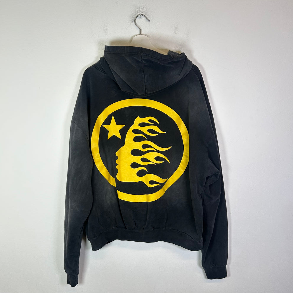 Hellstar Black 'No Guts No Glory' Logo Hoodie Size L