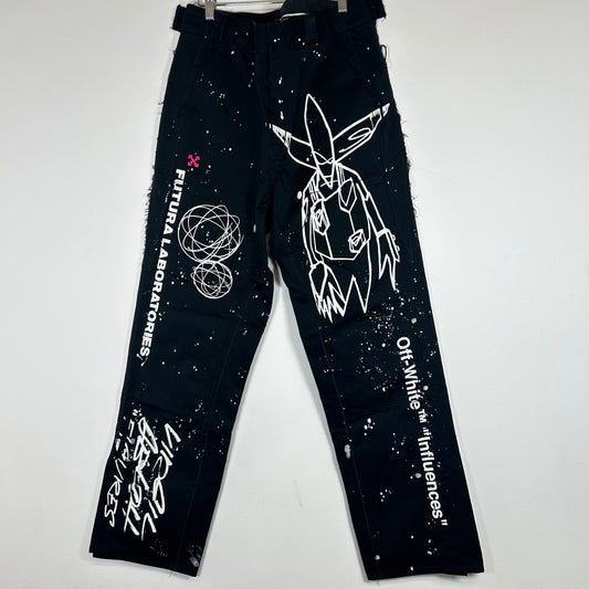 Off-White x Futura Black Alien Carpenter Pants Size 32