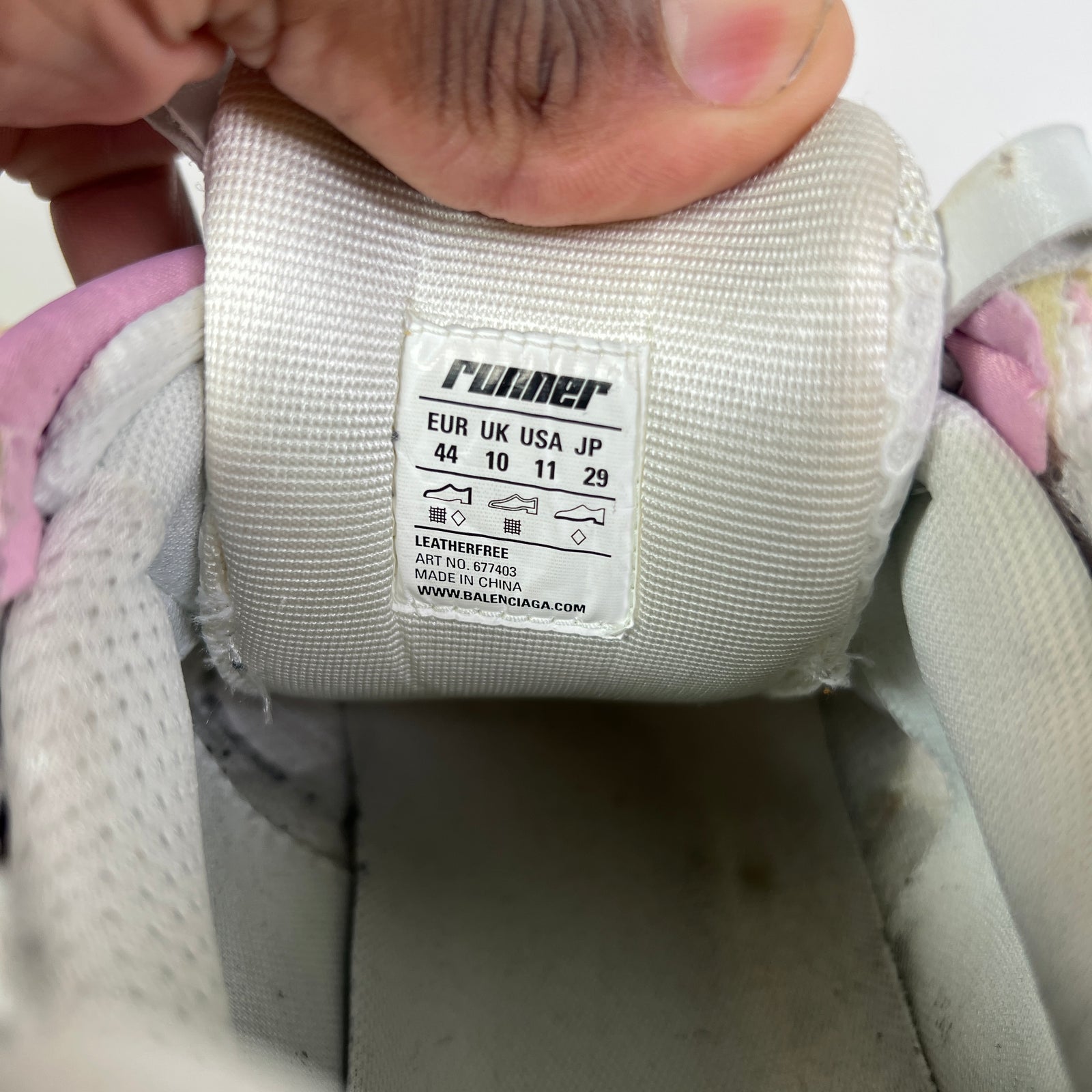 Balenciaga Pink Mesh Runner Sneaker