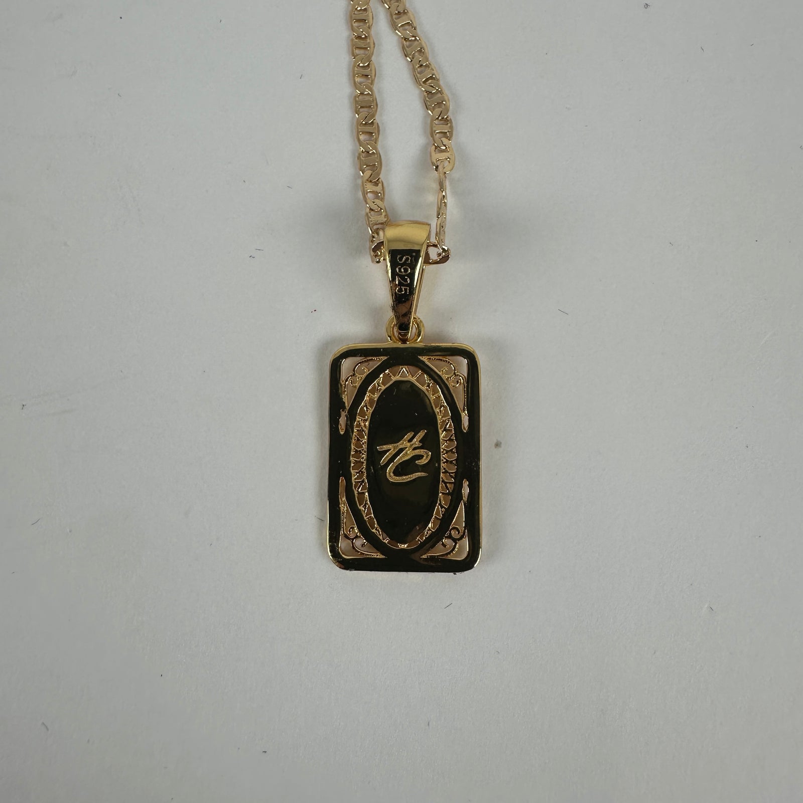 Her Children Torch Frame 18k Plated Gold Pendent