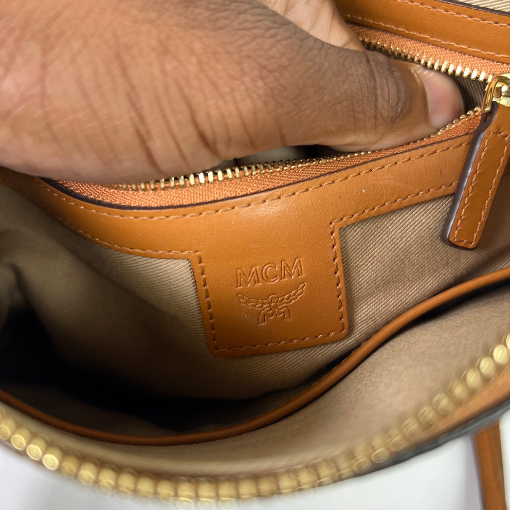 MCM Brown Visetos Crossbody Pouch