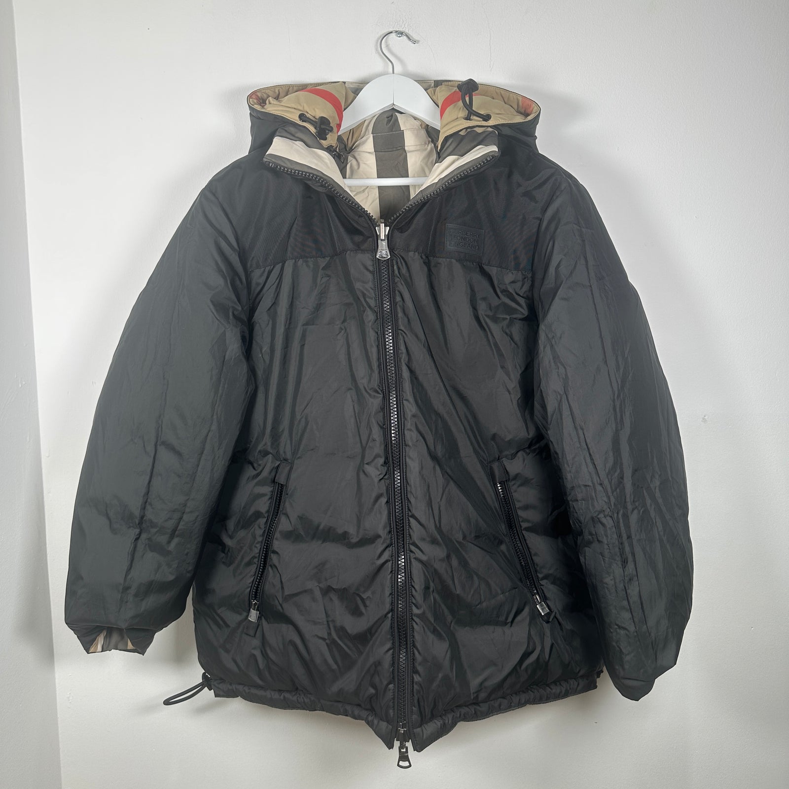 Burberry Reversible Check Puffer Jacket Size XL