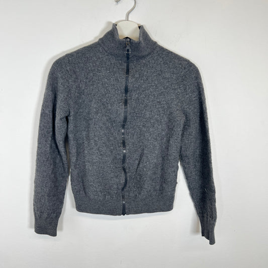 Louis Vuitton Grey Damier Wool Zip Up Size S