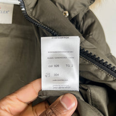 Moncler Olive Mayaf Hooded Fur Jacket Size 4