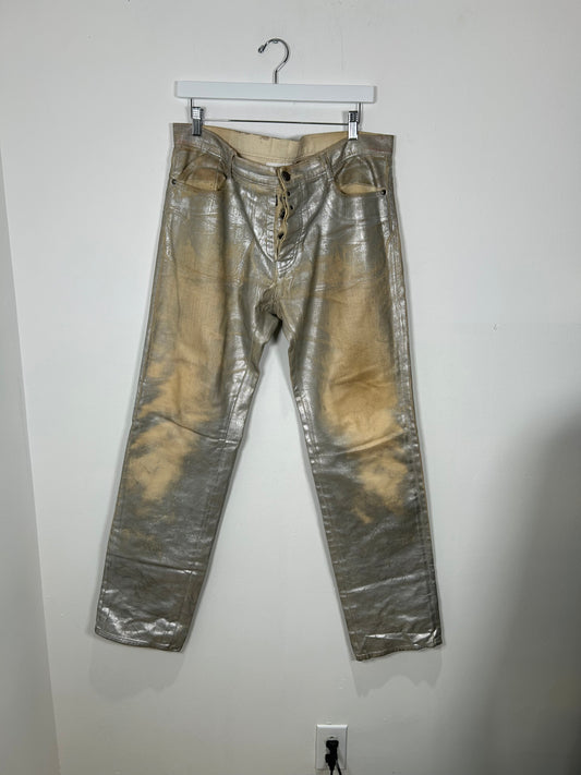 Maison Margiela Silver Painted Denim Size 34