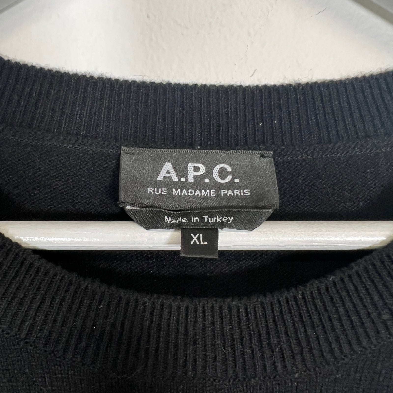 APC Black/Green Striped Knit Sweater