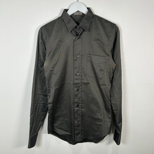 Dior Grey Sheen Button Up Shirt Size S