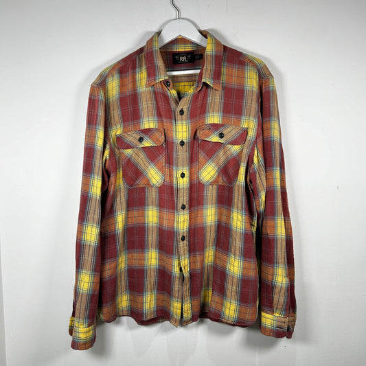 RRL Red/Yellow Washed Flannel Size XL