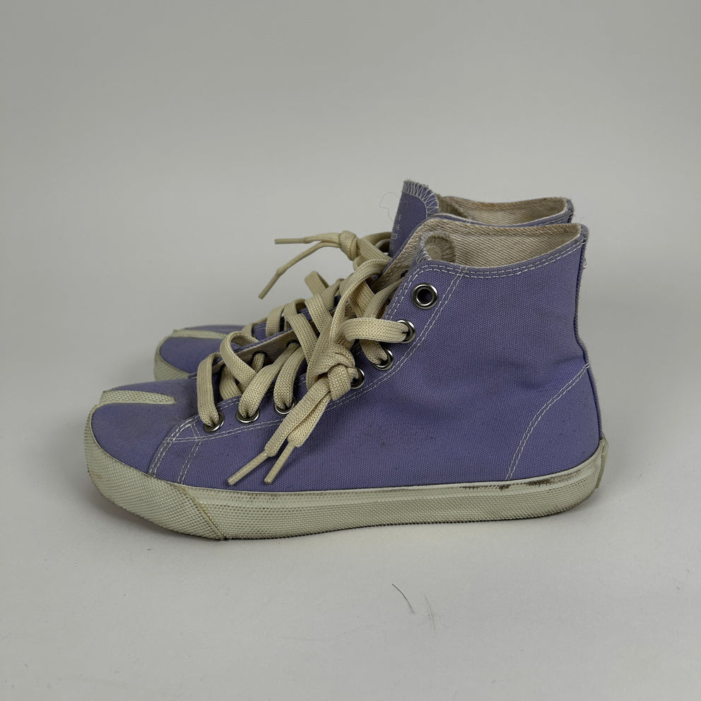 Maison Margiela Purple Canvas Tabi High-Top Sneakers Size 36