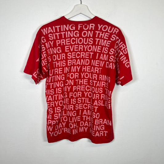 Junya Wantanbe Red Poem T-shirt Size M