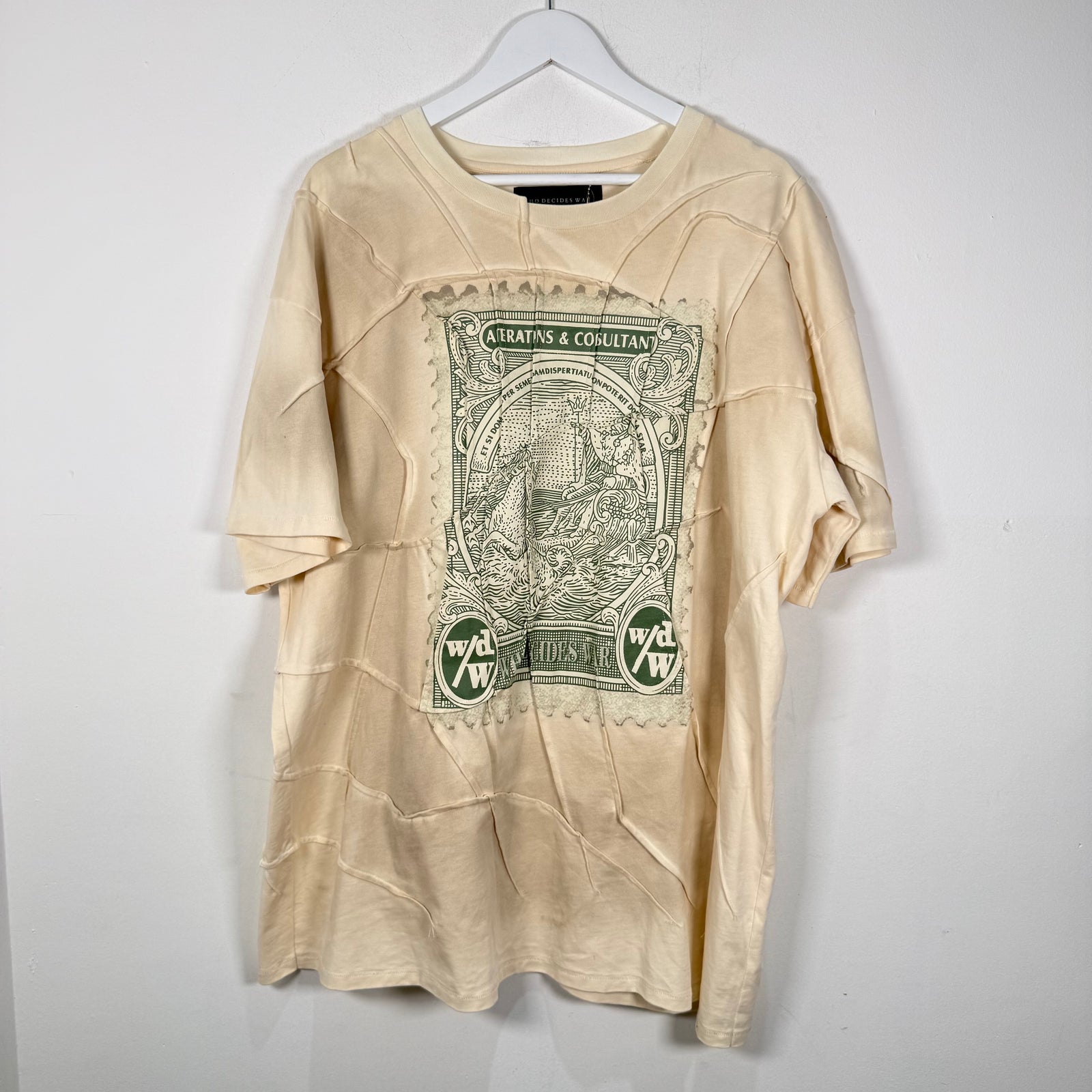 Who Decides War Cream 'Currency' T-Shirt Size XXL