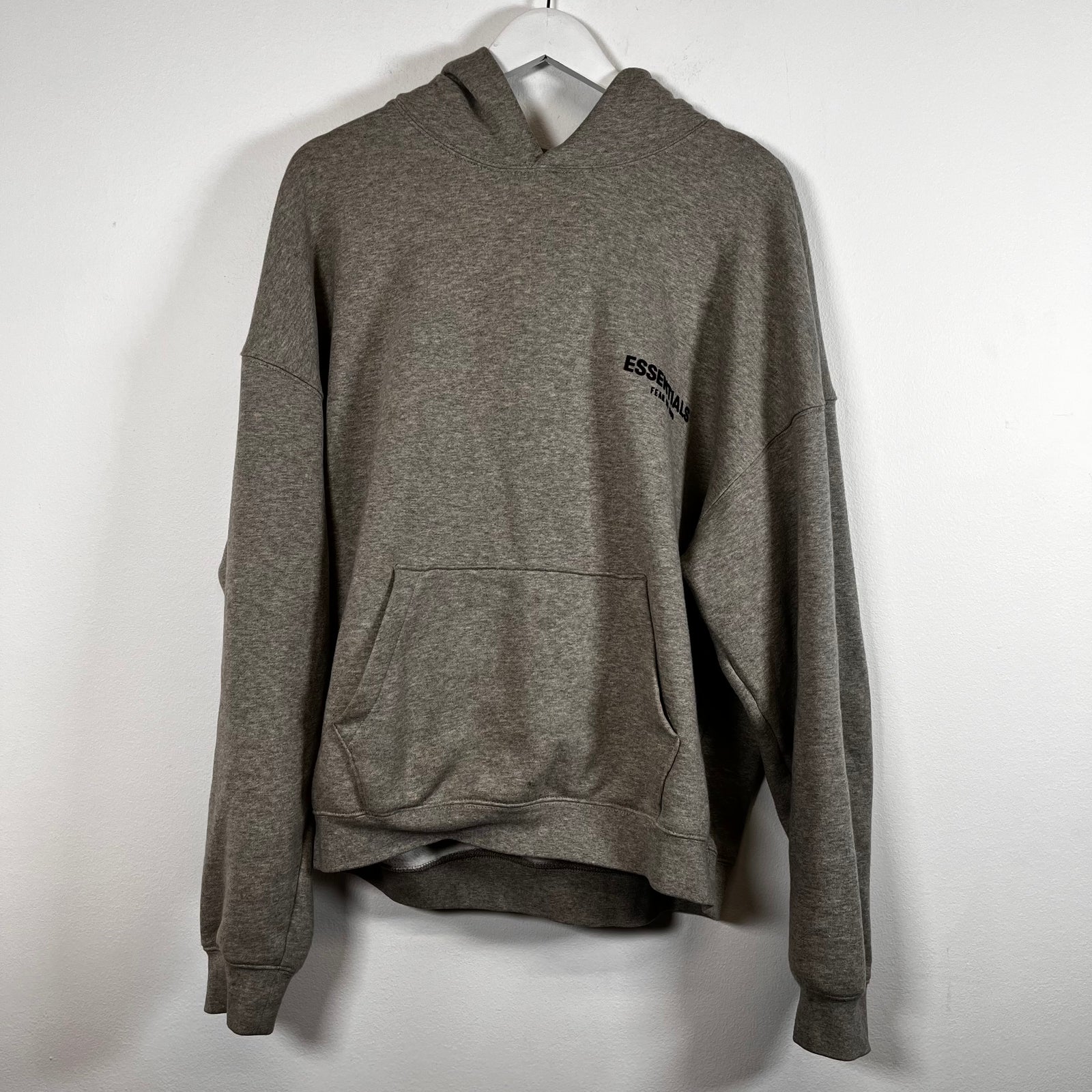 Essentials Light Grey Logo Hoodie Size M