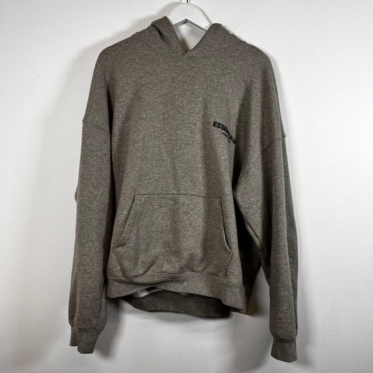 Essentials Light Grey Logo Hoodie Size M