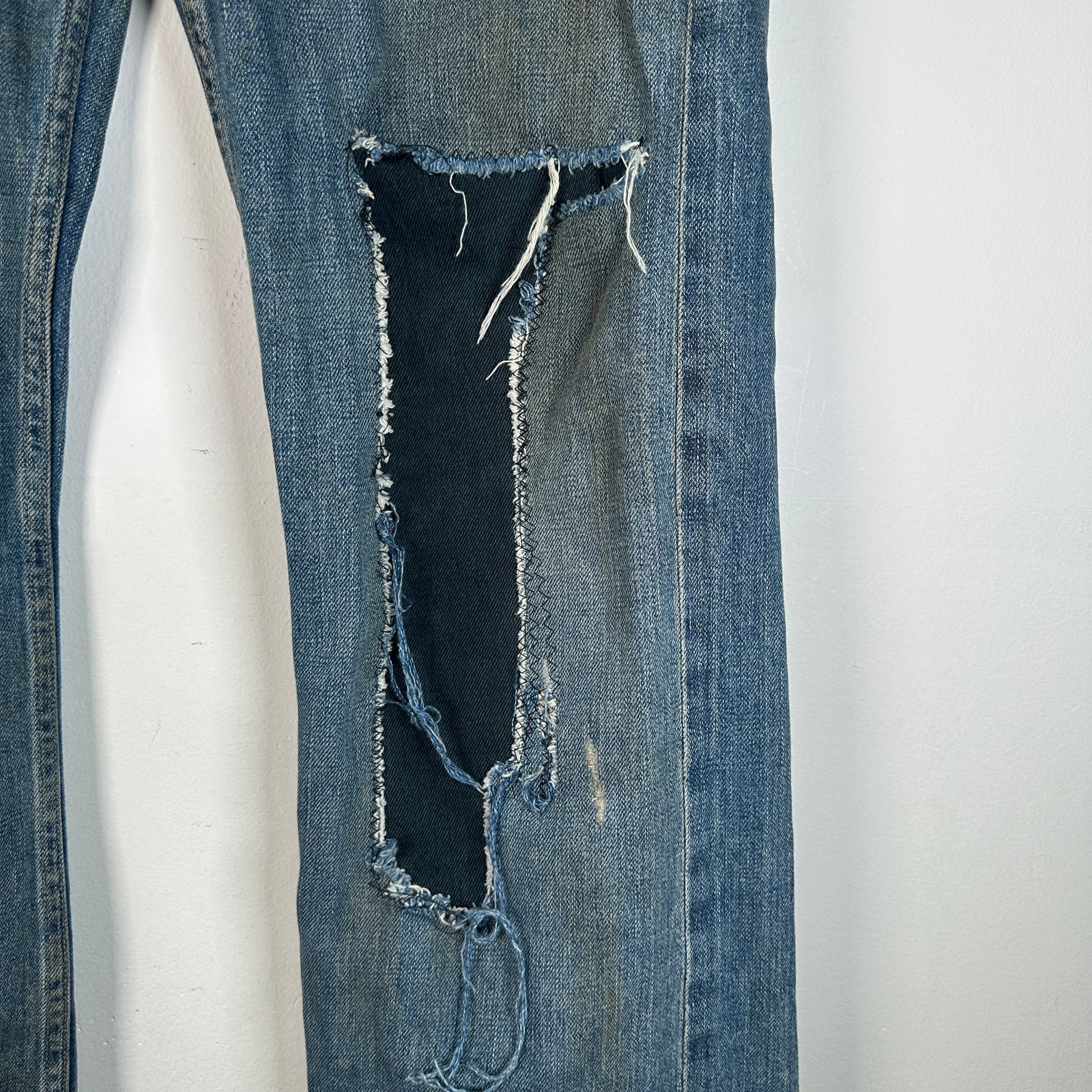 Rick Owens Vintage Slab Blue Distressed Jeans Size 30