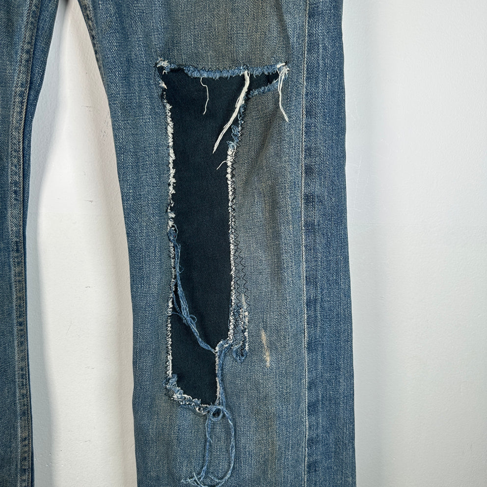 Rick Owens Vintage Slab Blue Distressed Jeans Size 30