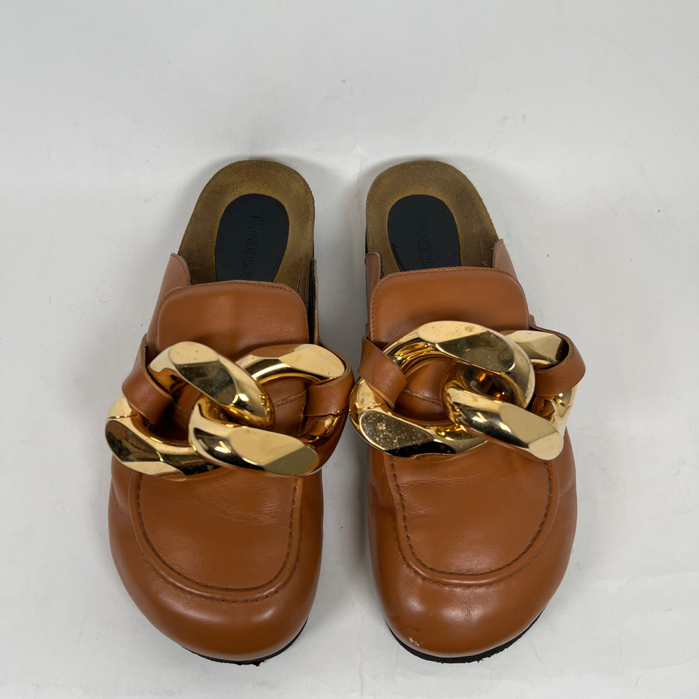 JW Anderson Brown Chain Leather Loafer Size 44