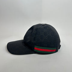 Gucci Black GG Monogram Canvas Cap Size M