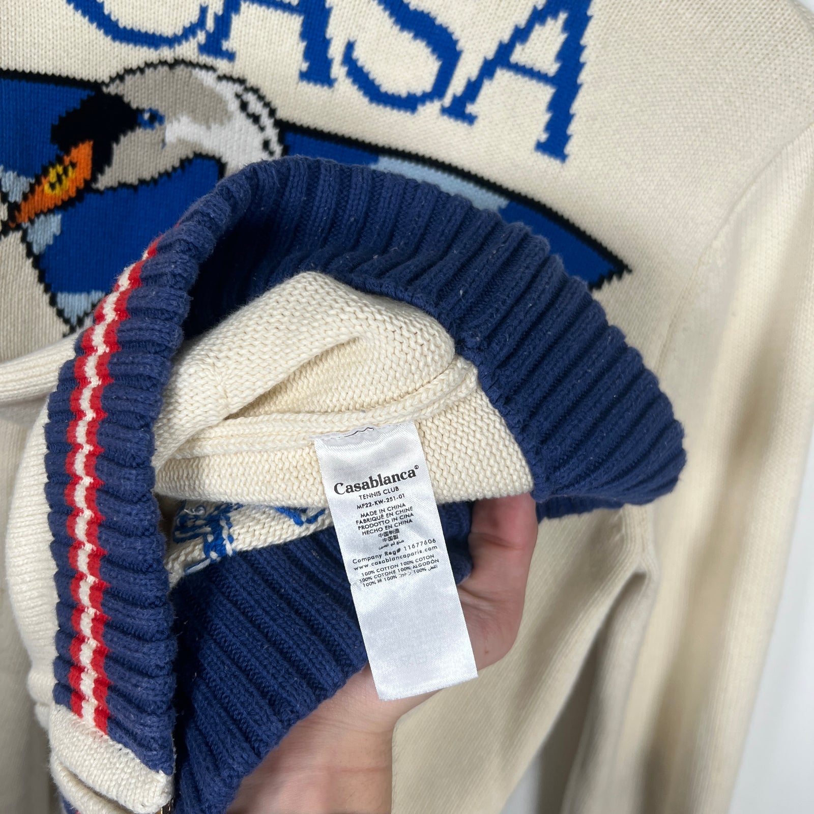 Casablanca Knit Swan Zip Up Size S