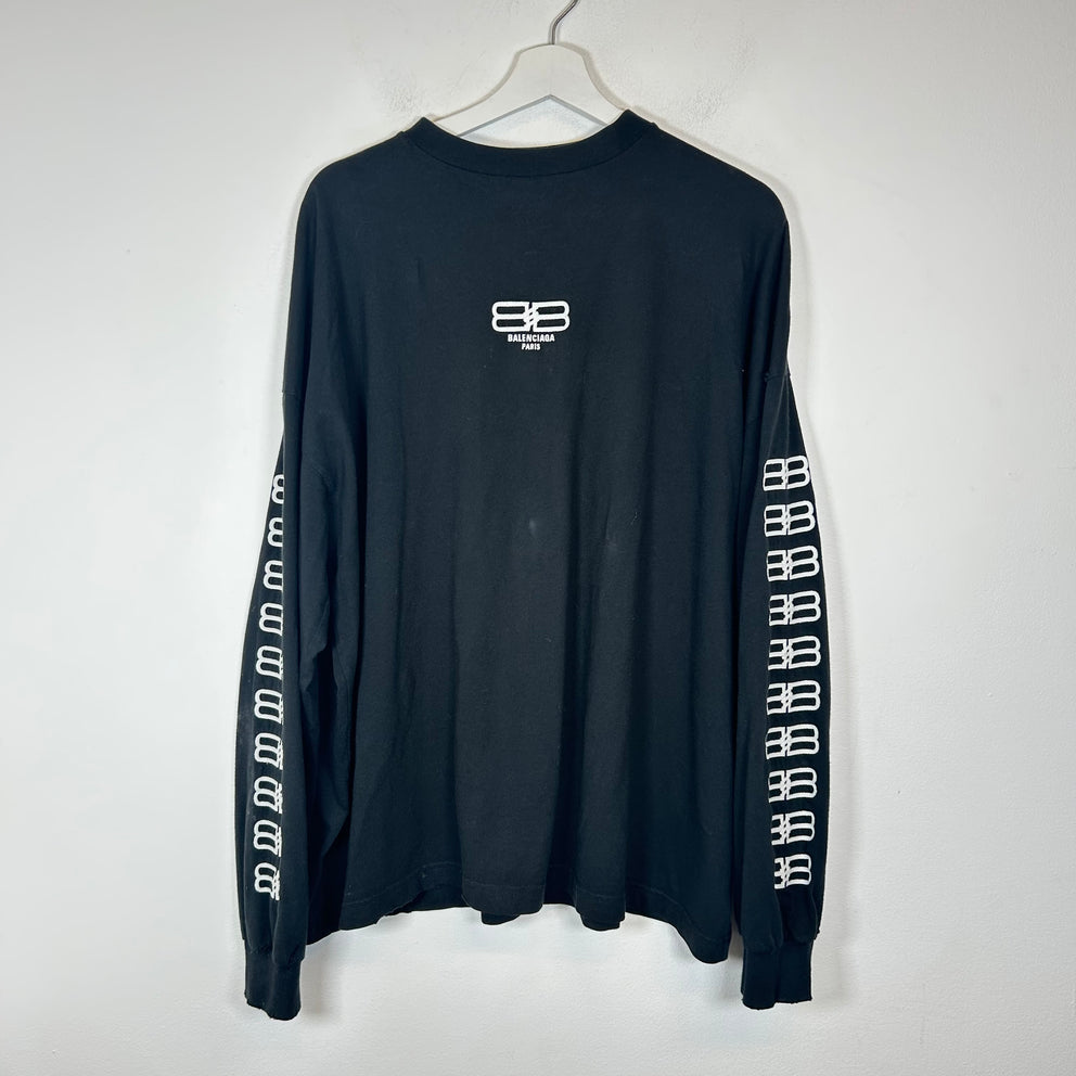 Balenciaga Black BB Icon Logo Long Sleeve Size 2