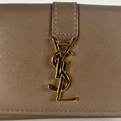 Saint Laurent Beige Mini Trifold Wallet