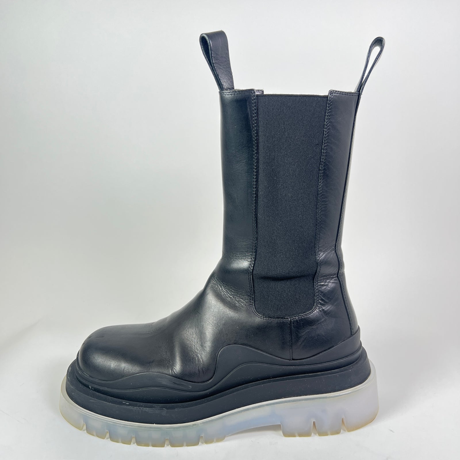 Bottega Veneta Clear Sole Leather Tire Boots