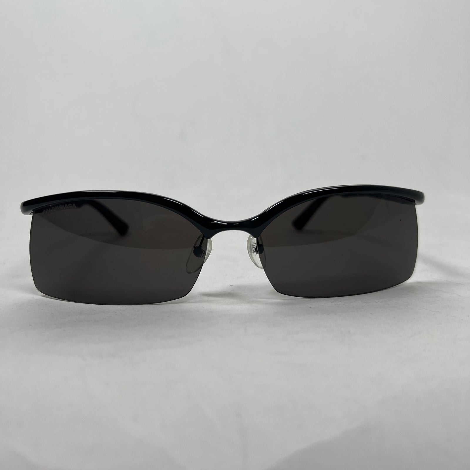 Balenciaga Black Fire Rectangle Sunglasses