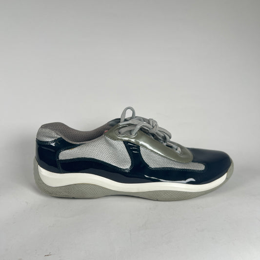 Prada Navy Vintage Patent Leather Cups Size 11.5