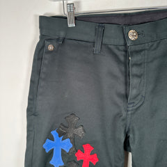 Chrome Hearts Black 'Spiderman' Cross Patch Jeans Size 31
