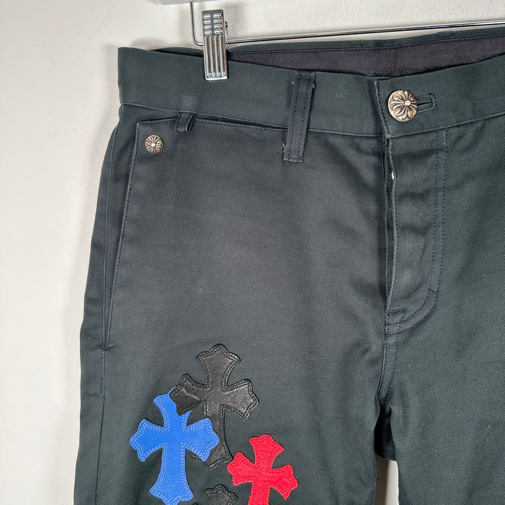Chrome Hearts Black 'Spiderman' Cross Patch Jeans Size 31