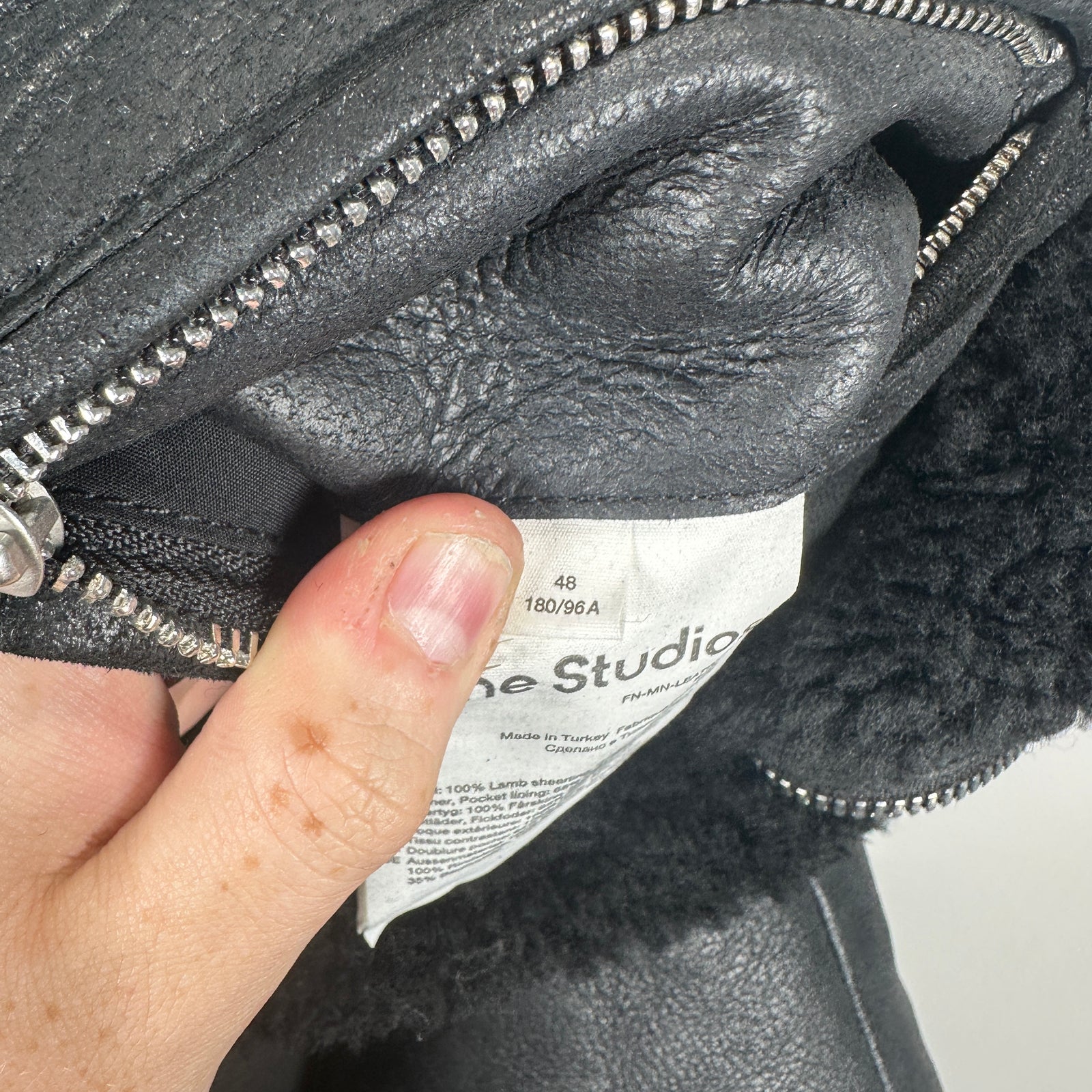 Acne Sherling Flight Jacket Size 48
