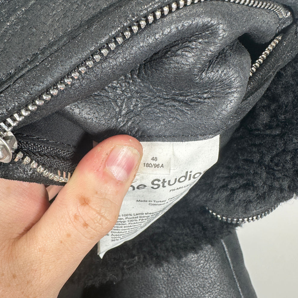 Acne Sherling Flight Jacket Size 48