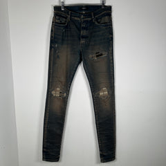 Amiri Blue Washed Plaid MX1 Jeans Size 31