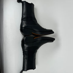 Bottega Veneta Lean Black Leather Boots Size 43.5
