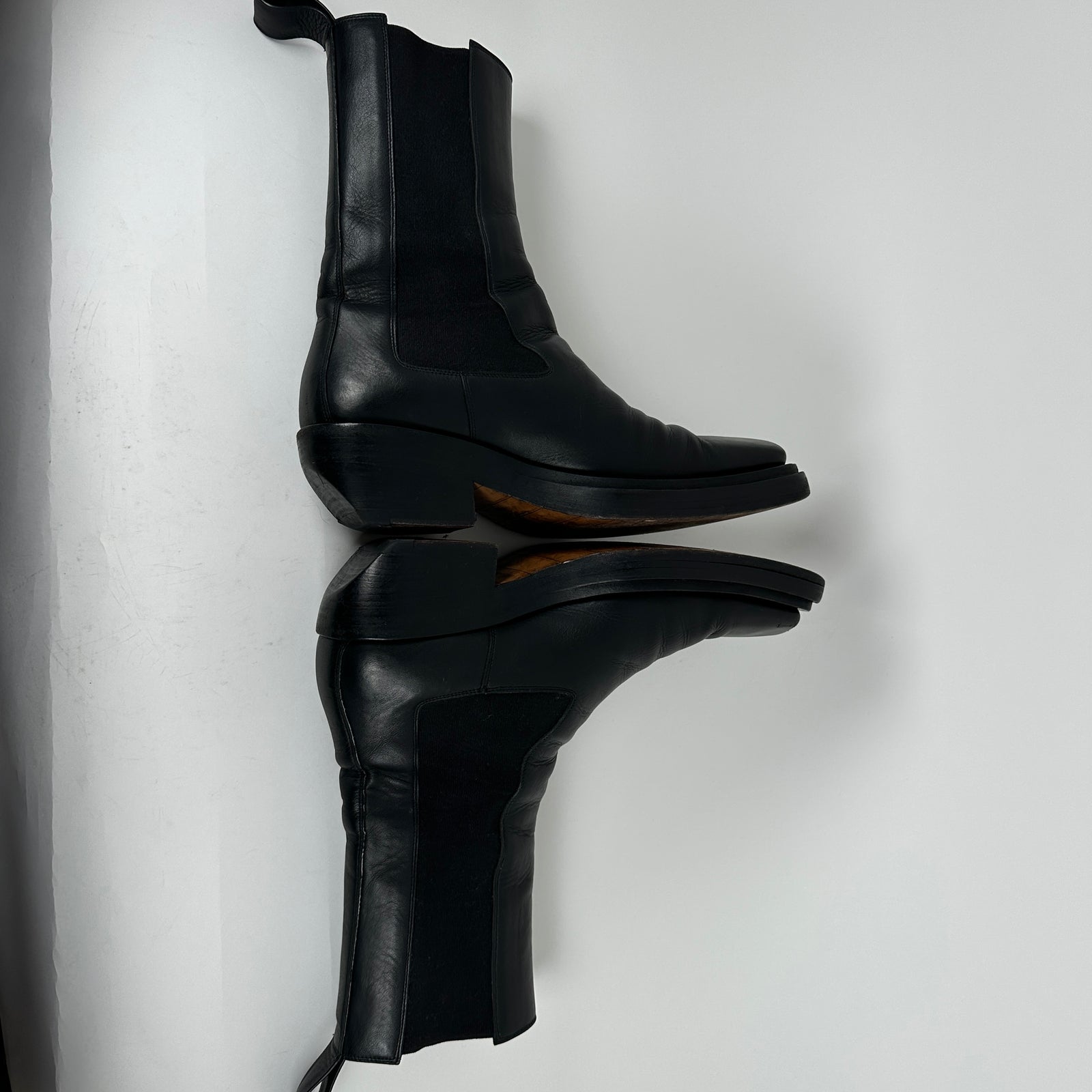 Bottega Veneta Lean Black Leather Boots Size 43.5