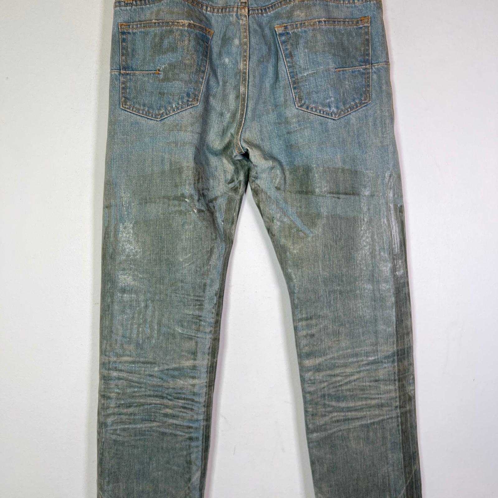 Dior Homme SS04 Bleu Claire Waxed Denim Jeans