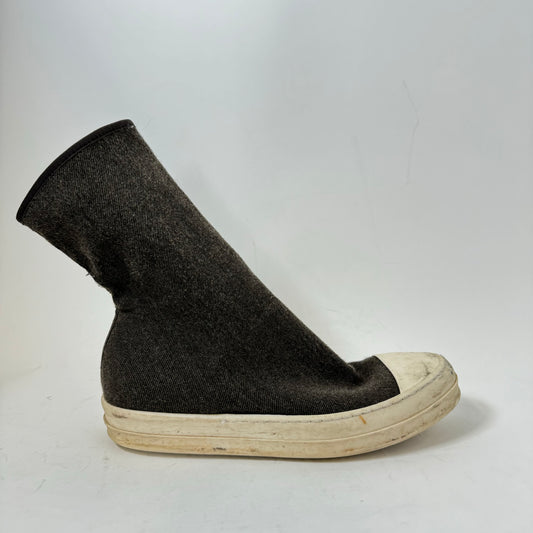 Rick Owens Drkshdw Brown Scuba Sock Ramones Size 40