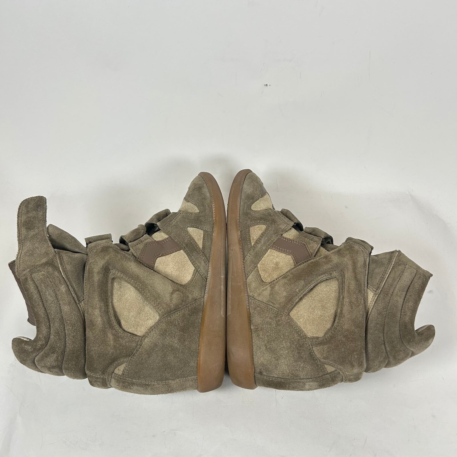 Isabel Marant Beige Leather Suede Bekket Sneaker Size 40