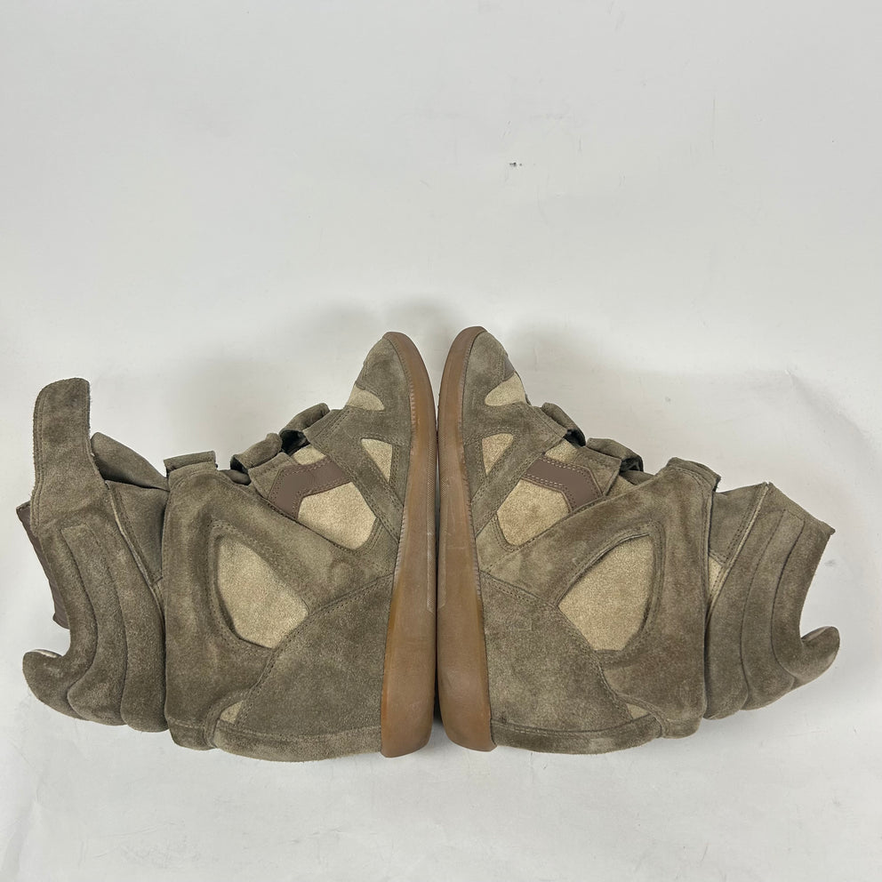 Isabel Marant Beige Leather Suede Bekket Sneaker Size 40