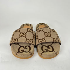 Gucci Beige Maxi GG Canvas Slides Size GG 9