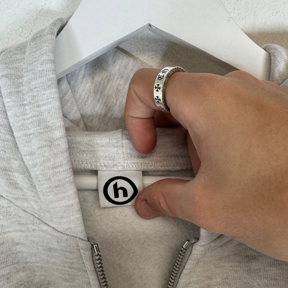 Hidden NY Heather Grey/Green Zip-Up Hoodie Size M