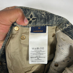Louis Vuitton Dark Blue Monogram Denim Jeans Size 32