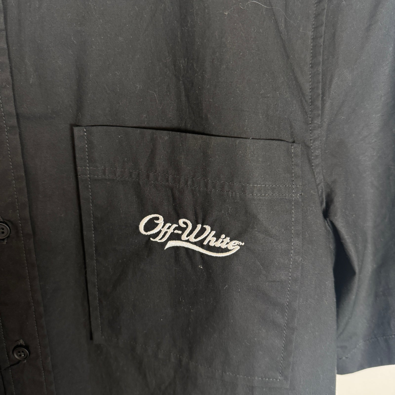 Off-White Black Wave Off Button-Up Shirt Size S