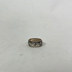 Gucci Gatto Feline Head Aged Silver Ring Size 9