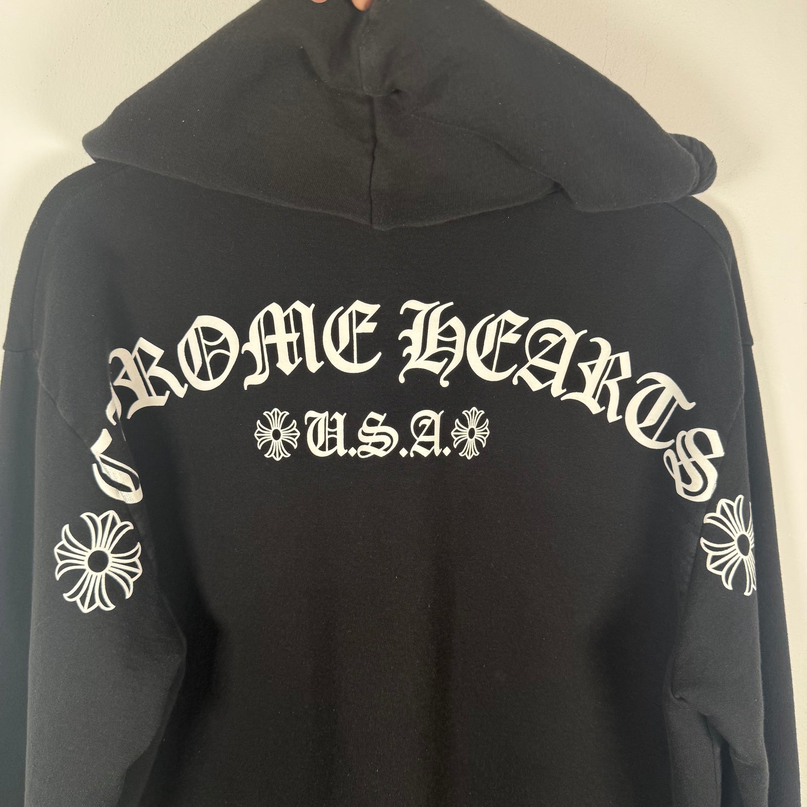 Chrome Hearts T Bar Graphic Zip Up Hoodie Size L