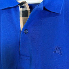 Burberry Blue Check Polo Shirt