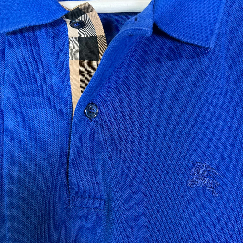 Burberry Blue Check Polo Shirt