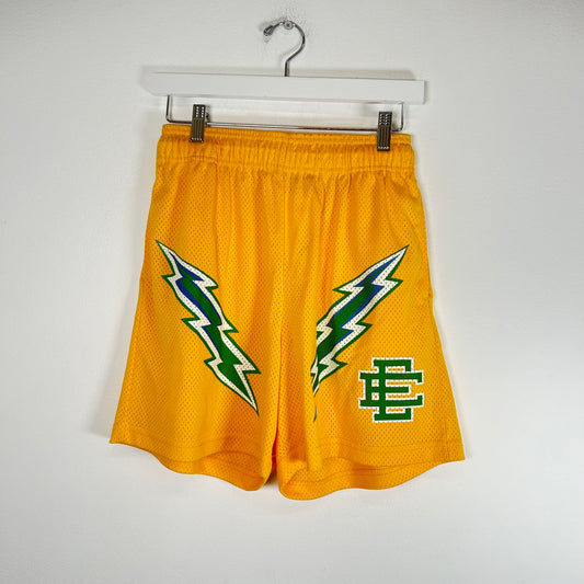 Eric Emanuel Yellow Bolts Shorts Size L