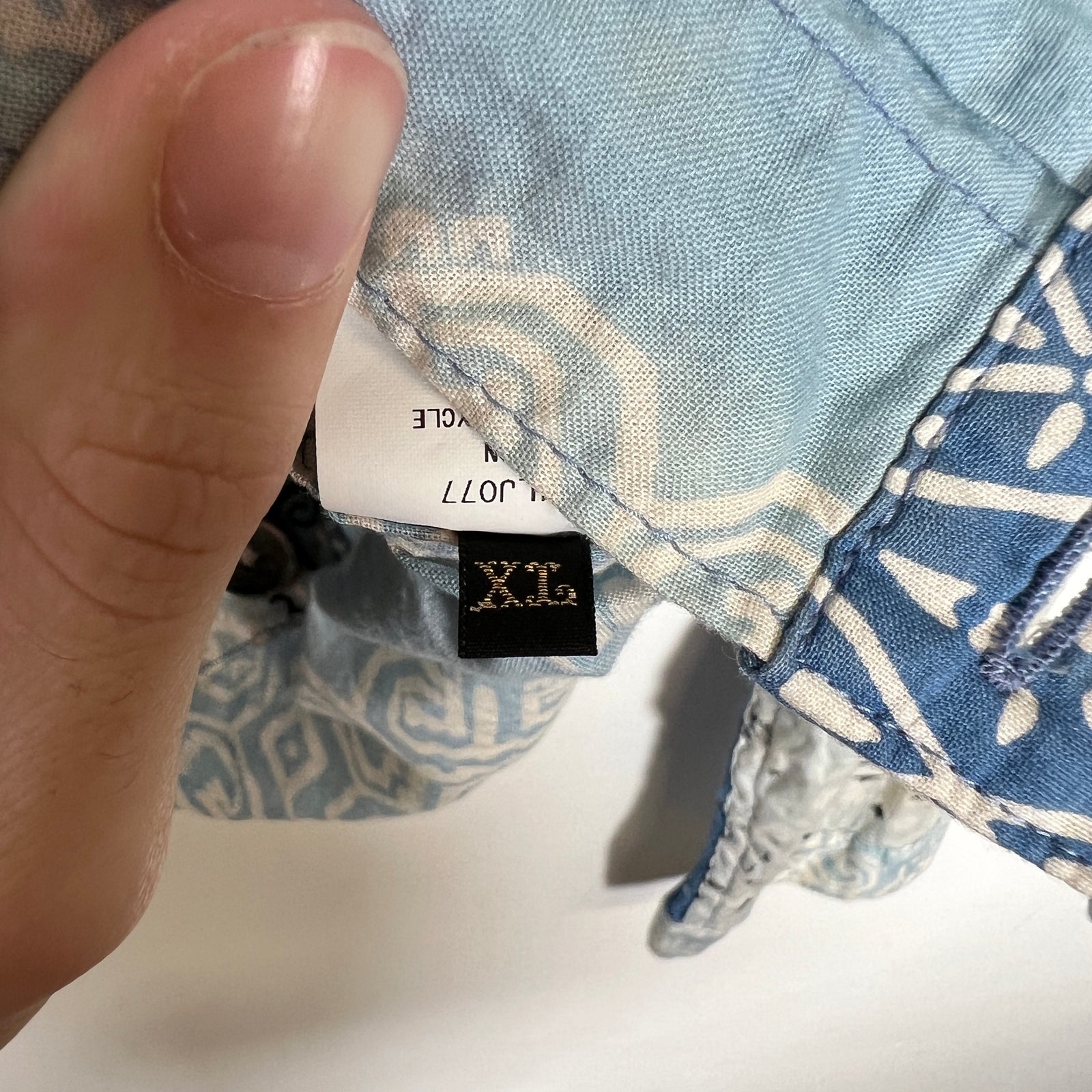 Kapital Blue Paisley Patchwork Shirt Size XL