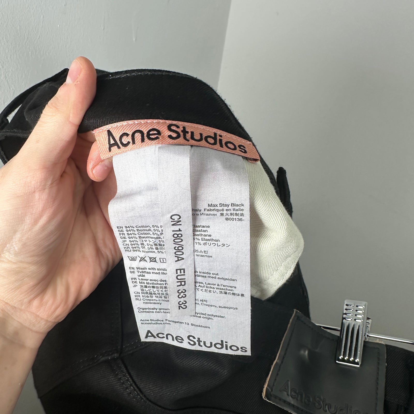 Acne Studios Black Denim Jeans Size 33